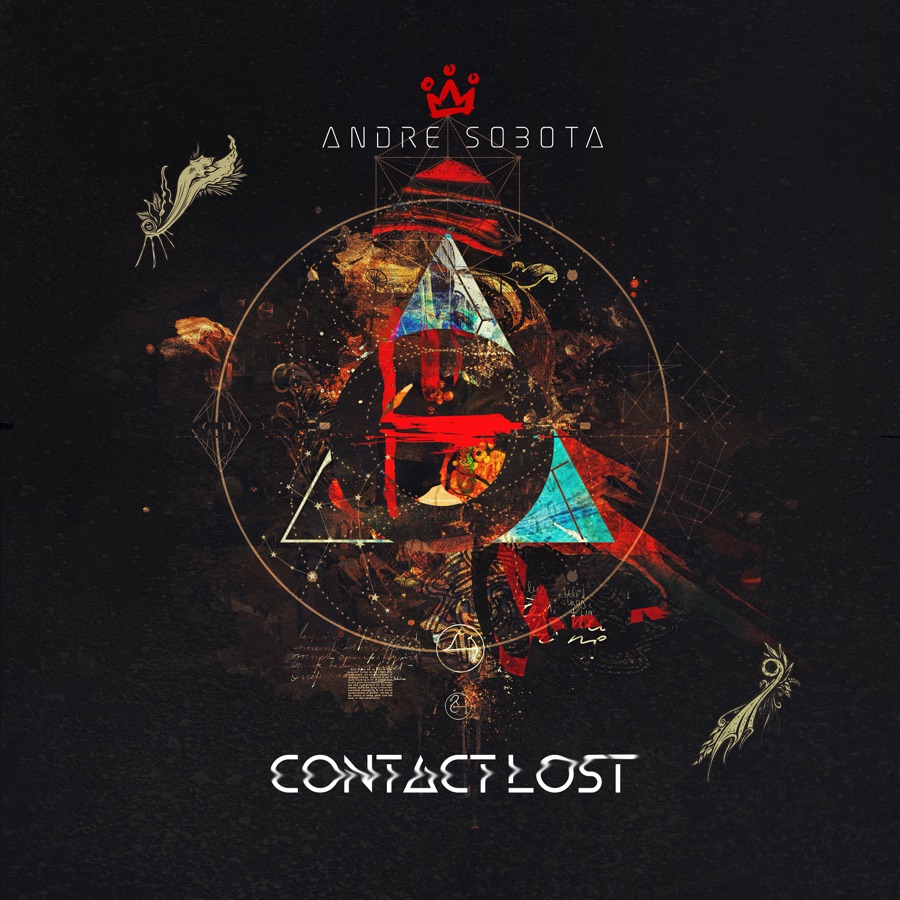 Cover for Andre Sobota, Contact Lost (NSR041): sacred-geometry triangles and a red crown on black.